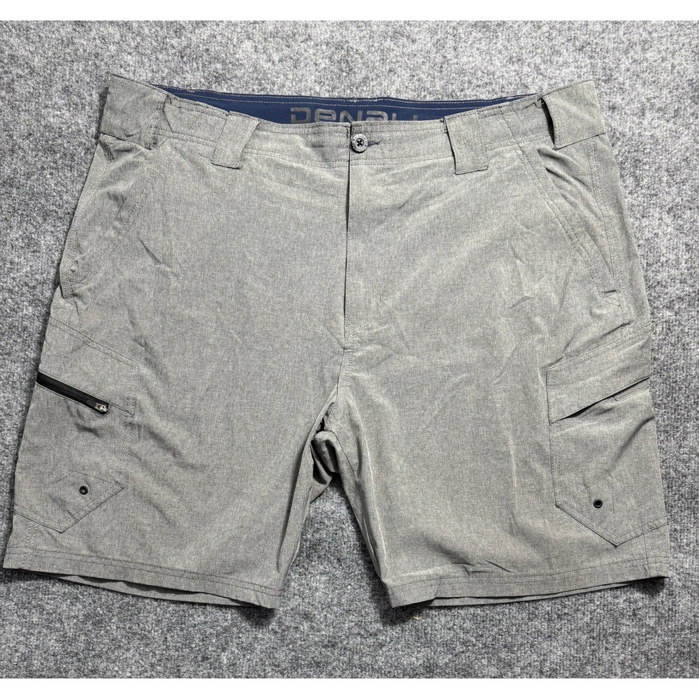 Denali Mens Gray Heather Stretch Cargo Performance Shorts Size 40 Hiking Fishing